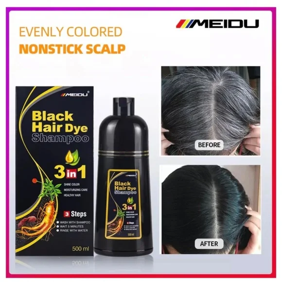 MEIDU instant 3in1 Hair Dye Color Shampoo 500mL (6 colors available to choose) - Picture 7 of 15